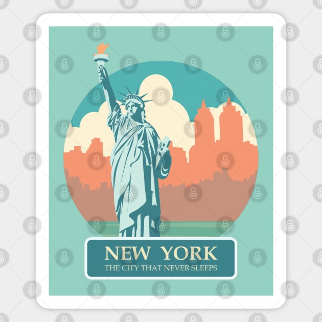 New York: The City that Never Sleeps Magnet by TooplesArt